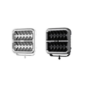 OZZ SQR 9" fjernlys 210mm med park- og varsellys (Sort/Hvit)